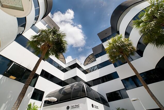building on worms eye view